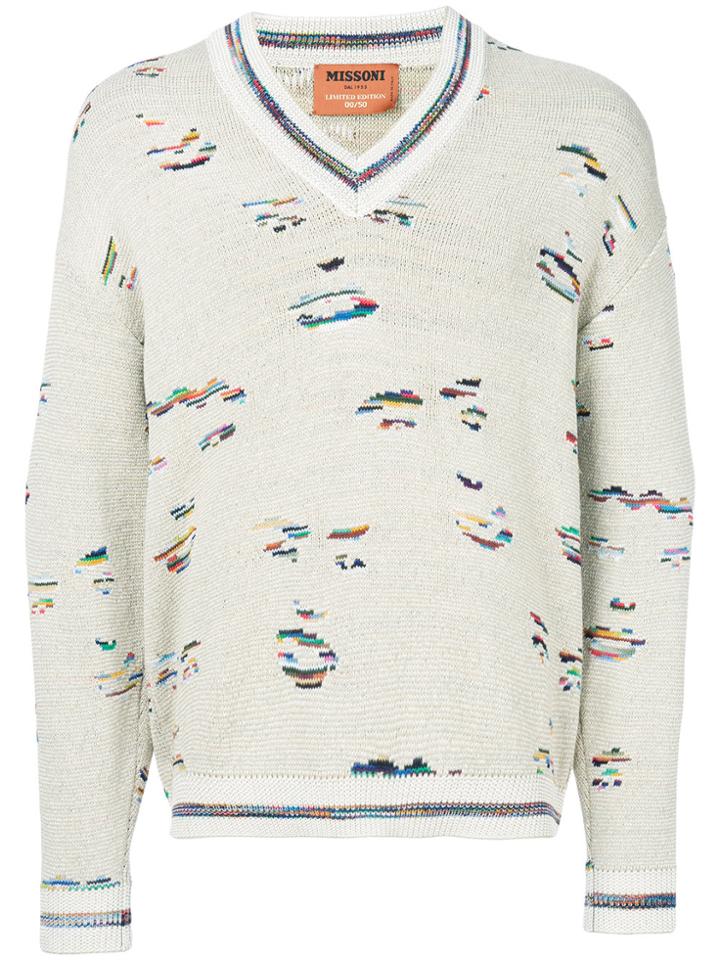 Missoni V-neck Knit Jumper - Nude & Neutrals