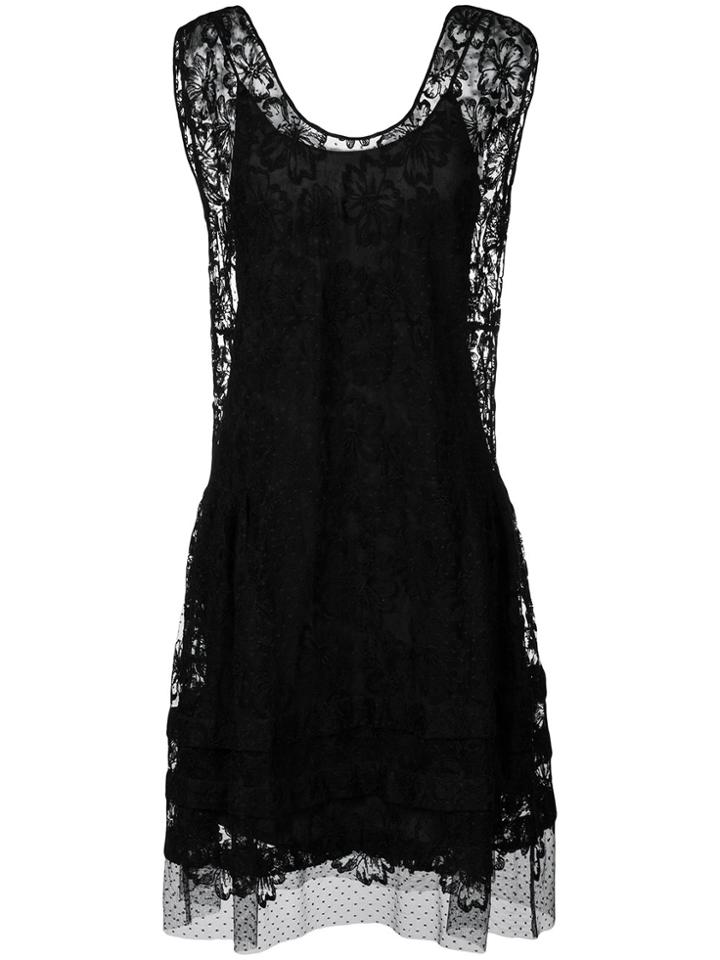 Miu Miu Floral Patterned Dress - Black