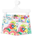 Roberto Cavalli Kids - Floral Shorts - Kids - Cotton/spandex/elastane - 10 Yrs, White