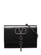 Valentino Black V Case Crystal Logo Small Shoulder Bag