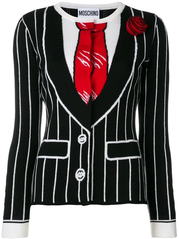 Moschino Jacquard Knit Cardigan - Black