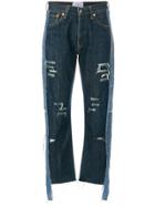 Forte Couture Distressed Cropped Jeans - Blue