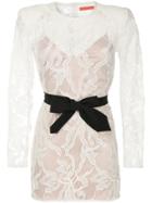 Manning Cartell Belted Lace Mini Dress - White