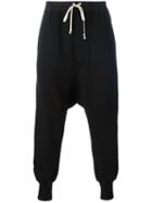 Rick Owens Drkshdw Drawstring Drop-crotch Sweatpants, Men's, Size: Large, Black, Cotton/spandex/elastane