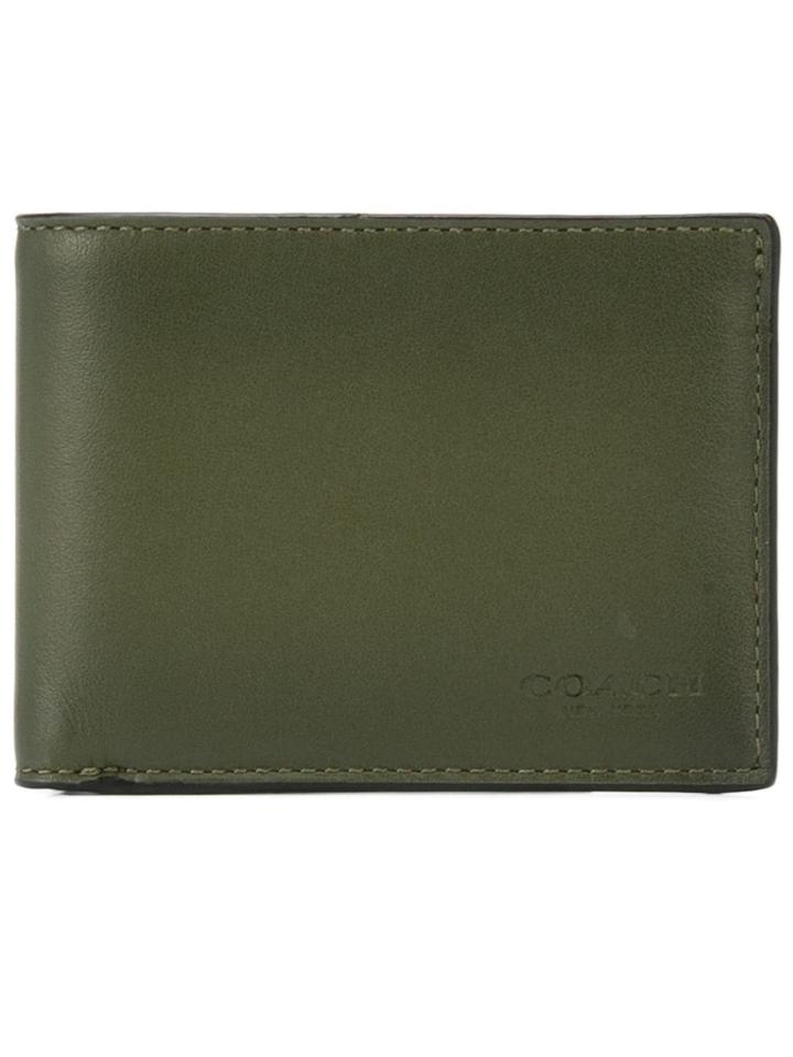 Coach Slim Billfold In Refined Calf Leather - Black