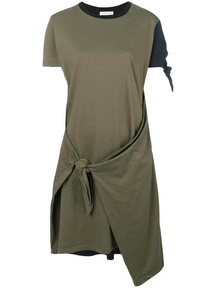 Jw Anderson Colour Block Knot Dress - Green