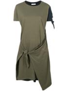 Jw Anderson Colour Block Knot Dress - Green