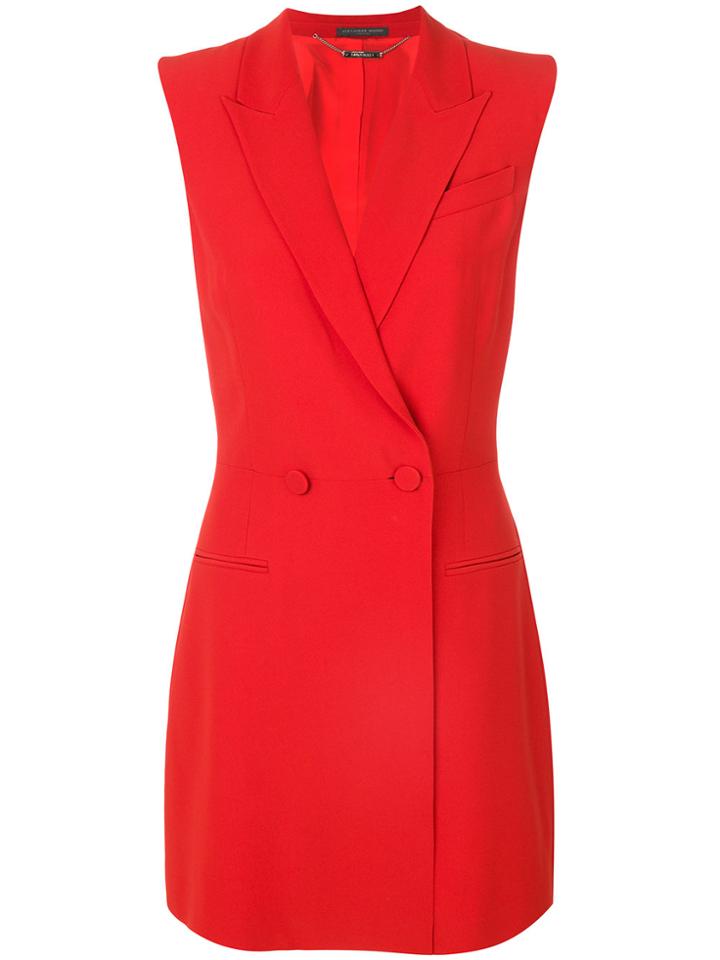 Alexander Mcqueen Blazer-style Sleeveless Dress - Red