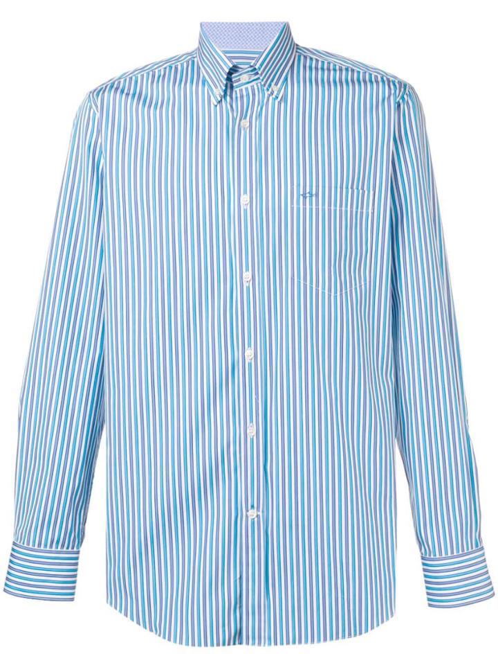 Paul & Shark Striped Button Down Shirt - Blue