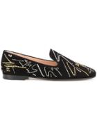 Giuseppe Zanotti Design Embellished Logo Loafers - Black