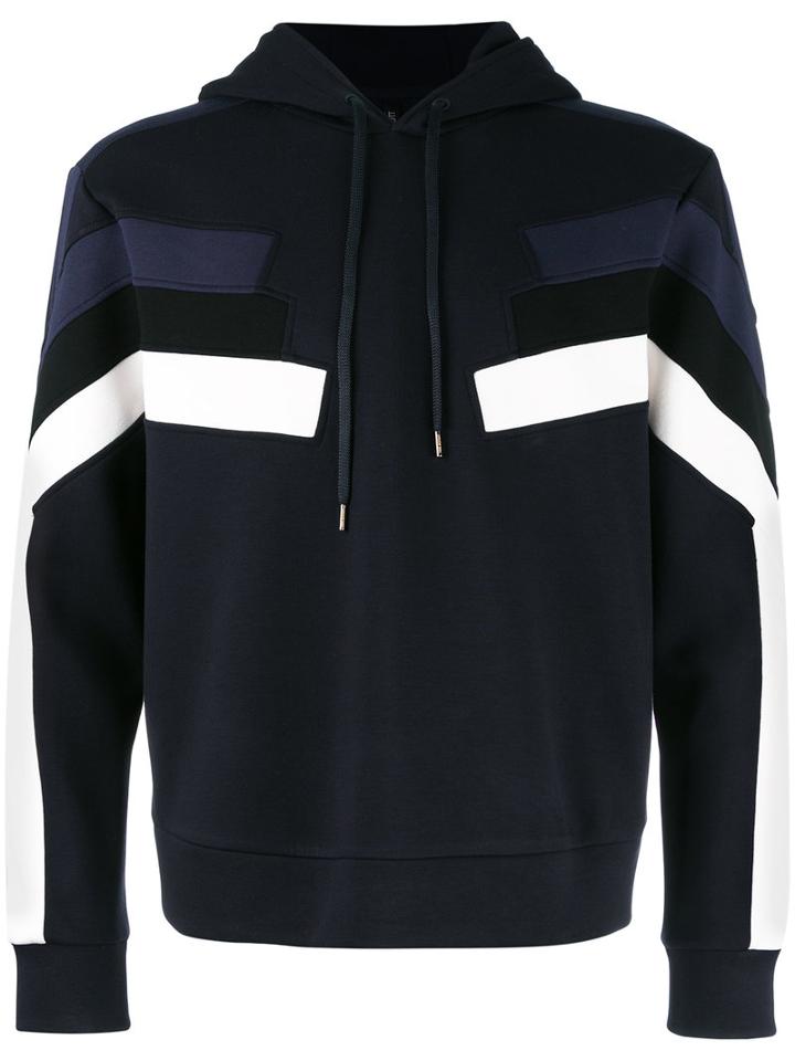 Neil Barrett - Stripe Front Hoodie - Men - Cotton/polyurethane/spandex/elastane/viscose - M, Black, Cotton/polyurethane/spandex/elastane/viscose