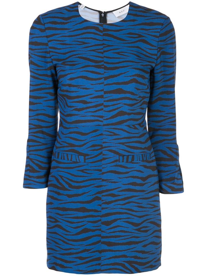A.l.c. Stretch Fit Tiger-print Dress - Blue