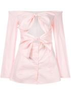 Jovonna Off Shoulder Bow Arket Shirt - Pink