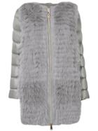 Herno Fur Front Puffer Jacket - Grey