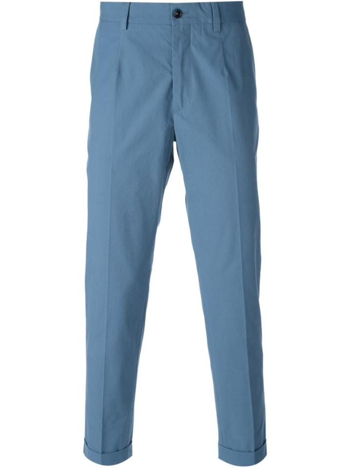 Dolce & Gabbana Classic Chinos, Men's, Size: 54, Blue, Cotton