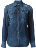 Dsquared2 Western Shirt, Women's, Size: 40, Blue, Cotton/spandex/elastane