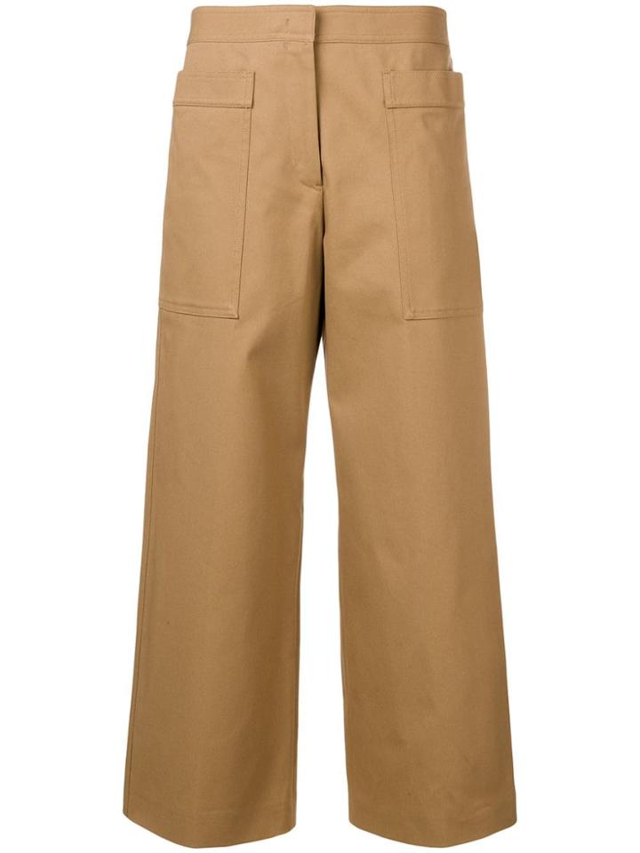 Jil Sander Cropped Wide Leg Trousers - Neutrals