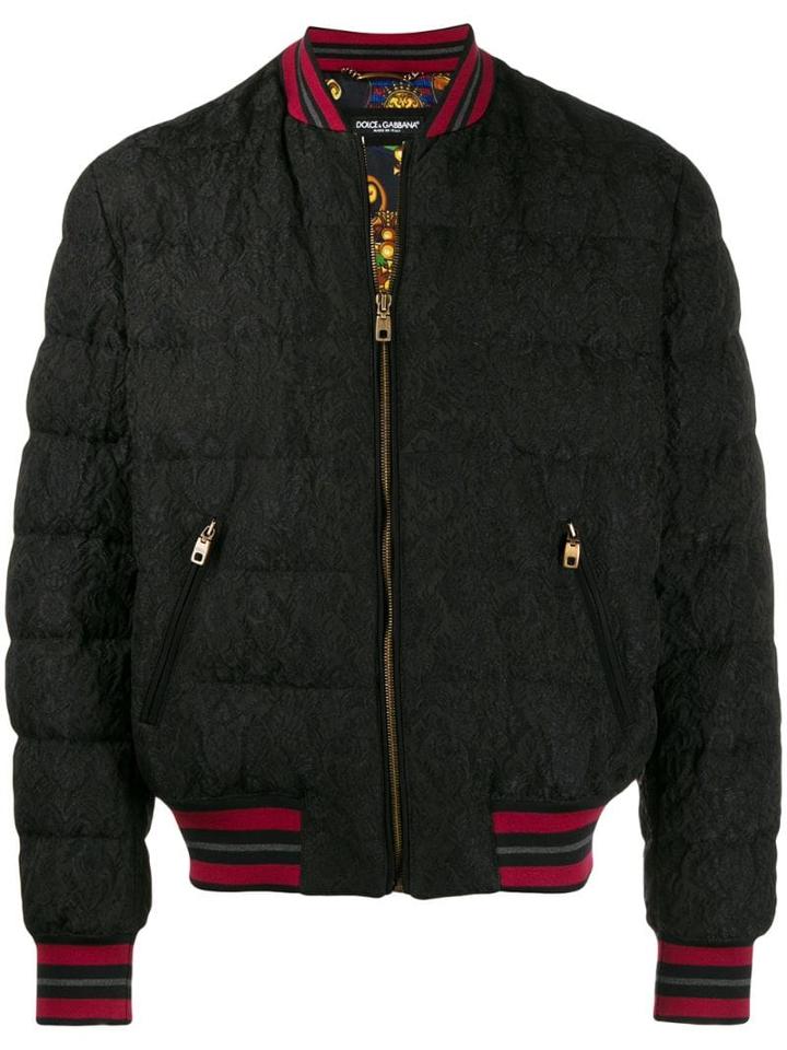 Dolce & Gabbana Padded Bomber Jacket - Black