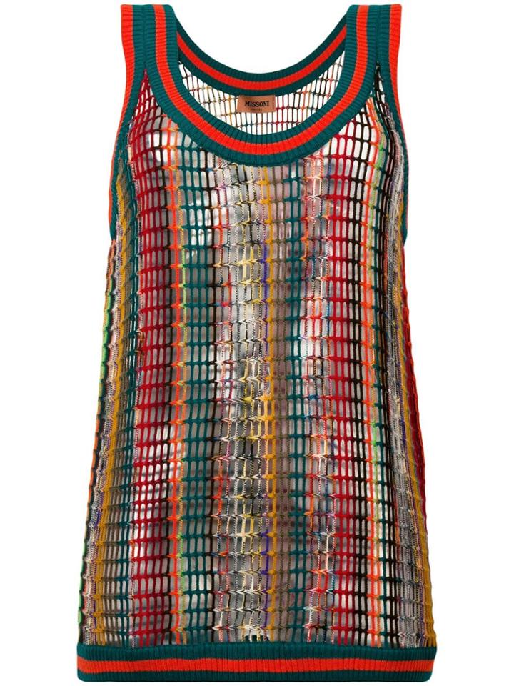 Missoni Sleeveless Crochet Knitted Top - Green