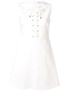 Red Valentino Lace-up Mini Shift Dress - White