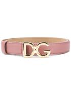 Dolce & Gabbana Logo Buckle Belt - Pink & Purple