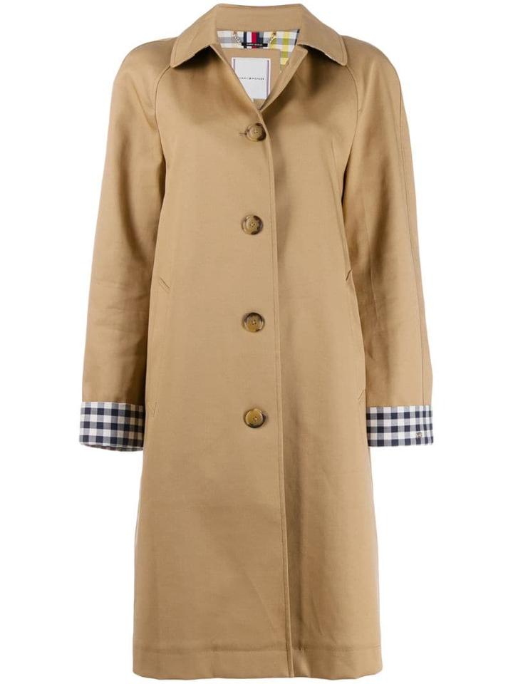 Tommy Hilfiger Check Cuff Single-breasted Coat - Neutrals