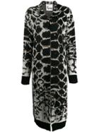 8pm Animal Print Longline Cardigan - Black