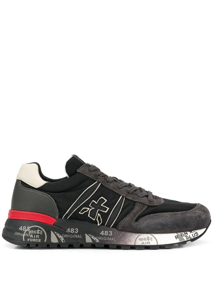 White Premiata Lander Sneakers - Black