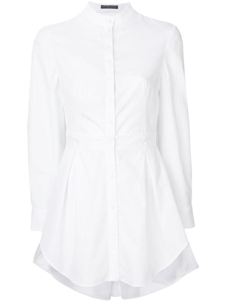 Alexander Mcqueen Mandarin Collar Peplum Shirt - White