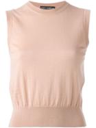 Dolce & Gabbana Cropped Tank Top, Women's, Size: 46, Pink/purple, Silk/cashmere