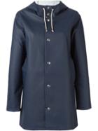 Stutterheim Hooded Raincoat, Women's, Size: Medium, Blue, Cotton/polyester/pvc