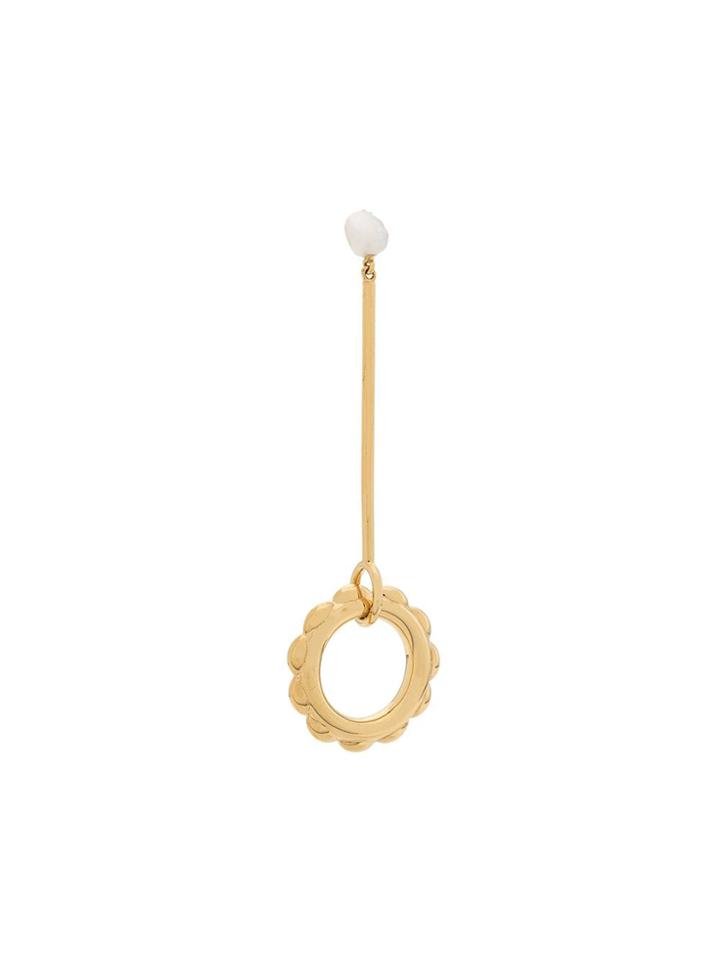 Maria Black Flower Duster Earrings - Gold