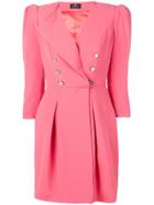 Elisabetta Franchi Lapel Detail Fitted Dress - Pink