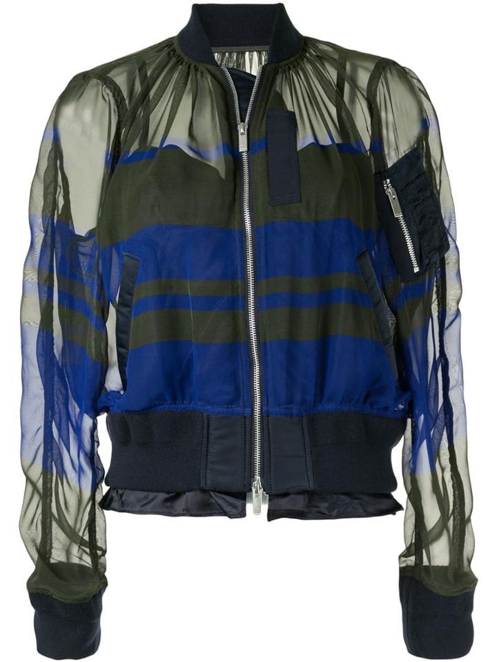 Sacai Constrast Bomber Jacket - Green