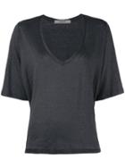 Humanoid Draped T-shirt, Women's, Size: Small, Grey, Linen/flax/spandex/elastane