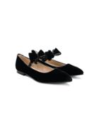Florens Teen Pointed Ballerina Shoes - Black