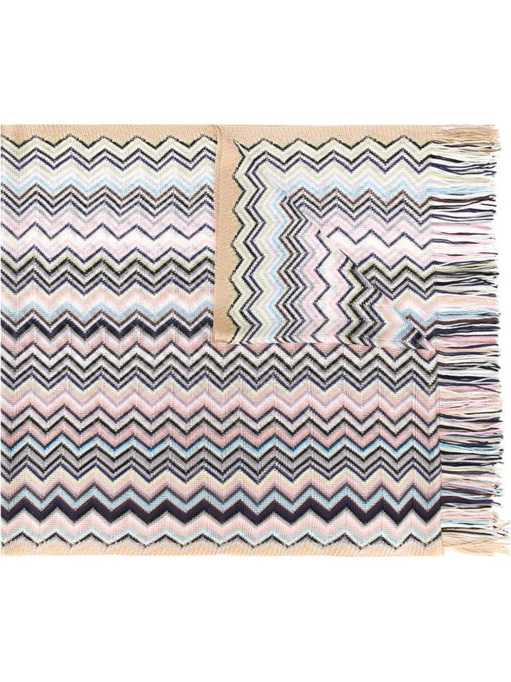 Missoni Zigzag Pattern Knitted Scarf