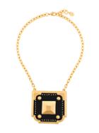 Red Valentino Square Pendant Necklace - Metallic