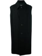 Raf Simons Sleeveless Long Coat, Men's, Size: 48, Black, Wool