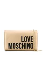 Love Moschino Contrast Logo Clutch - Metallic