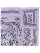 Versace Barocco Print Scarf, Women's, Pink/purple, Modal/silk