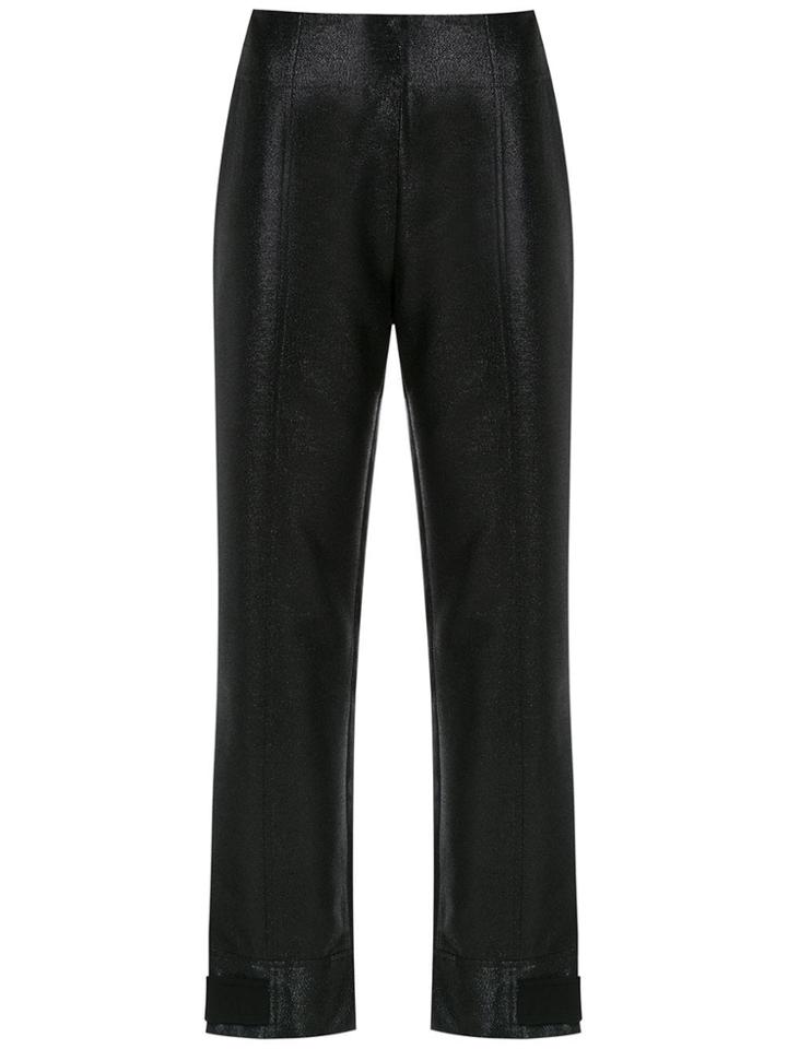 Tufi Duek High Wisted Metallic Trousers - Black
