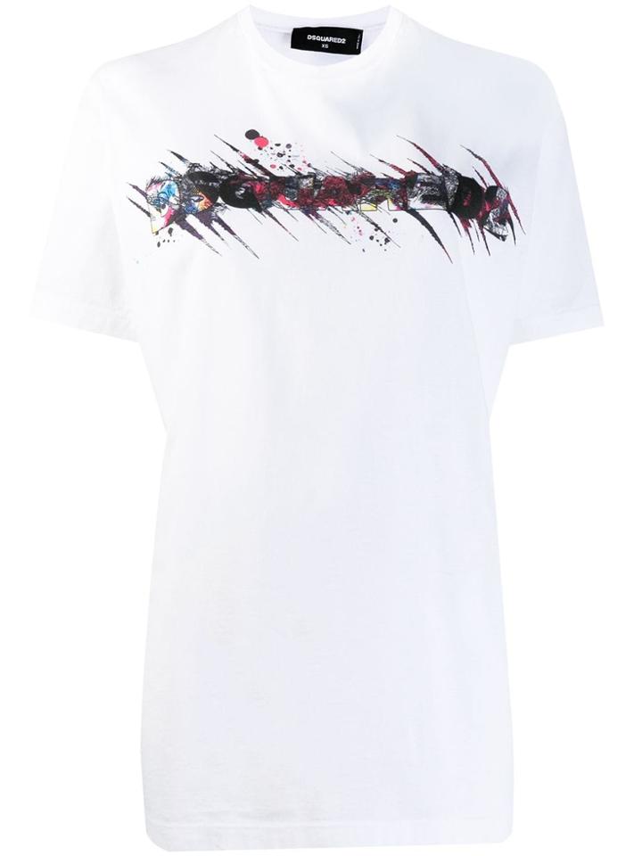 Dsquared2 Scratched Logo T-shirt - White