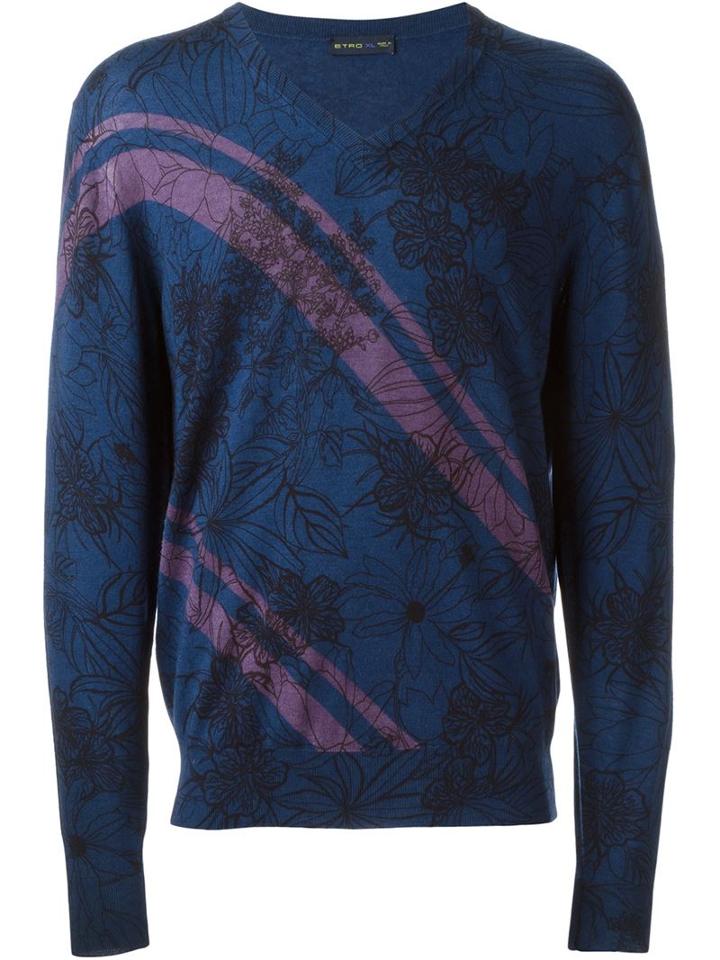 Etro Printed V-neck Jumper