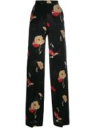 Etro Floral Print Trousers, Women's, Size: 46, Black, Silk