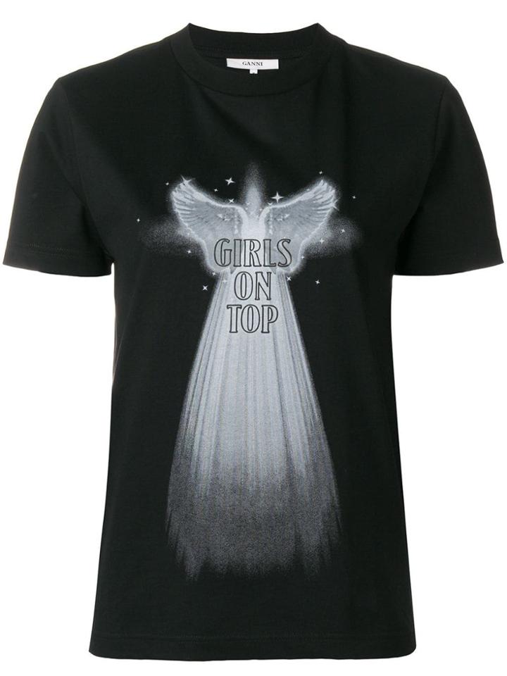 Ganni Printed T-shirt - Black