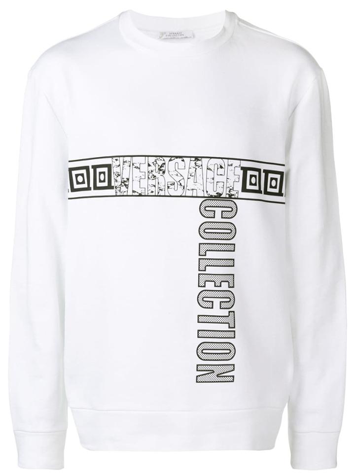 Versace Collection Logo Print Sweatshirt - White