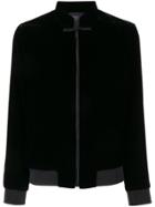 Shanghai Tang Mandarin Collar Bomber Jacket - Black