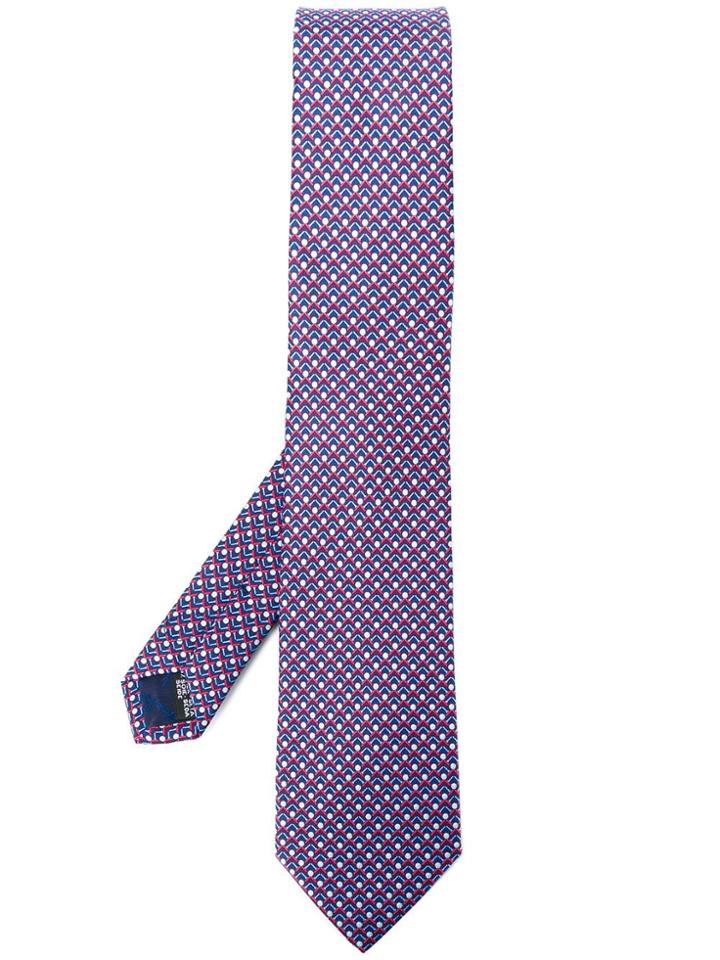 Salvatore Ferragamo Geometric Print Neck Tie - Blue