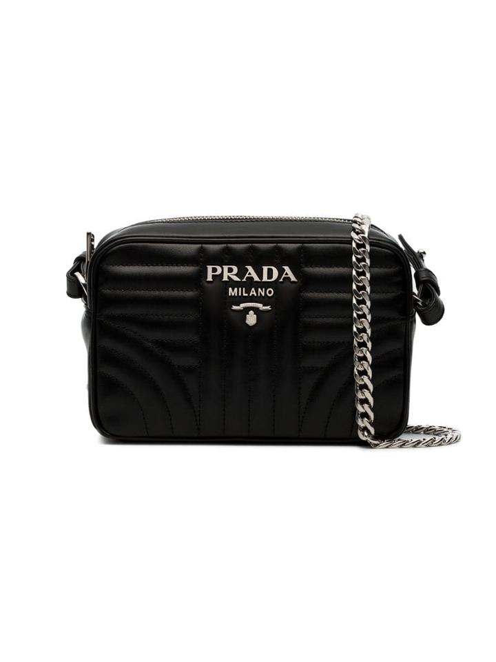Prada Black Diagramme Leather Cross Body Bag